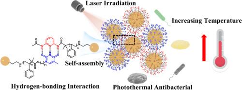 Hydrogen-bonding induced assembly of polymer-grafted nanoparticles towards photothermal antibacterial activities