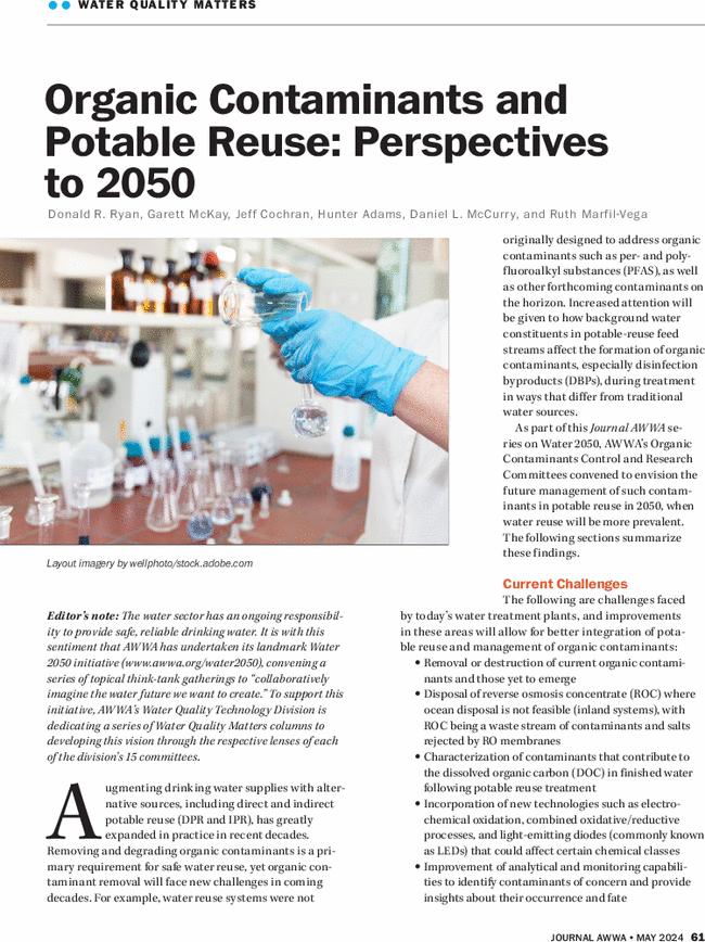 Organic Contaminants and Potable Reuse: Perspectives
to 2050