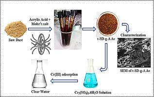 Synthesis of gamma irradiated acrylic acid-grafted-sawdust (SD-g-AAc) for trivalent chromium adsorption from aqueous solution