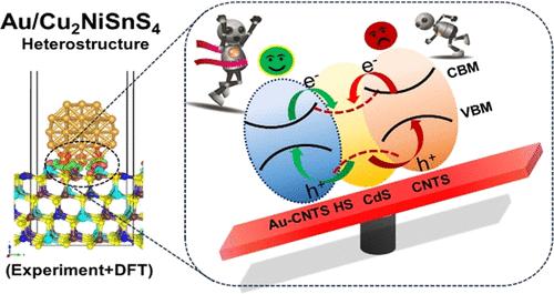 Novel Au/Cu2NiSnS4 Nano-Heterostructure: Synthesis, Structure, Heterojunction Band Offset and Alignment, and Interfacial Charge Transfer Dynamics