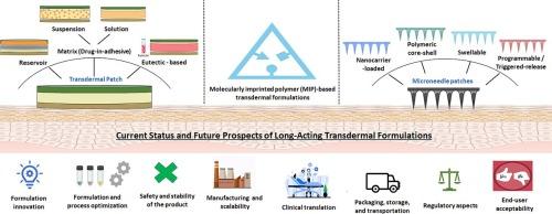 Long-acting transdermal drug delivery formulations: Current developments and innovative pharmaceutical approaches