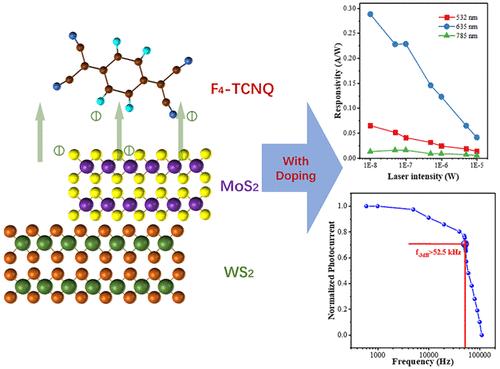 Significantly Enhanced Photoresponse of Self-Powered 2D MoS2/WS2 Heterojunction Photodiode via F4-TCNQ Doping
