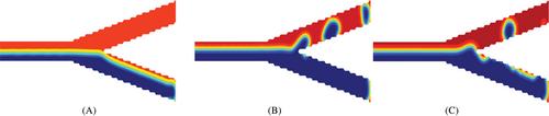 A modified forcing approach in the Rothman–Keller method for simulations of flow phenomena at low capillary numbers