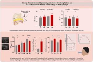 Obesity-related reduced spirometry and altered breathing pattern are associated with mechanical disadvantage of the diaphragm