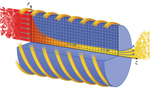 Mathematical Modeling of Plasma Transport in a Helical Magnetic Field