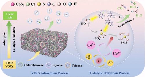 Efficient Catalytic Elimination of Toxic Volatile Organic Compounds via Advanced Oxidation Process Wet Scrubbing with Bifunctional Cobalt Sulfide/Activated Carbon Catalysts