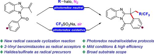 Visible-Light-Promoted Radical Cascade Cyclization of 2-Vinyl Benzimidazoles: Access to Benzo[4,5]imidazo[1,2-b]isoquinolin- 11(6H)-ones