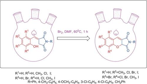 A facile halogen assisted intramolecular cyclization of (E)-3-(substituted benzylidene)-1-(substituted phenyl)pyrrolidine-2,5-dione