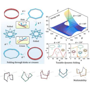 Integration of kinks and creases enables tunable folding in meta-ribbons