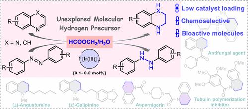 Methyl Formate, an Alternative Transfer Hydrogenating Agent for Chemoselective Reduction of N-Heteroarenes and Azoarenes