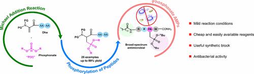 Michael Addition Reaction between Dehydroalanines and Phosphites Enabled the Introduction of Phosphonates into Oligopeptides