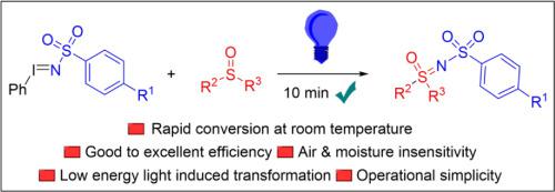 Photochemical nitrene transfer reactions of iminoiodinanes with sulfoxides