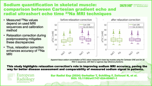 Sodium quantification in skeletal muscle: comparison between Cartesian gradient-echo and radial ultra-short echo time <sup>23</sup>Na MRI techniques.