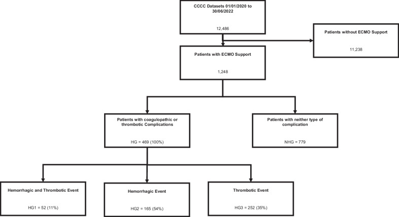 Hemorrhage and thrombosis in COVID-19-patients supported with extracorporeal membrane oxygenation: an international study based on the COVID-19 critical care consortium.
