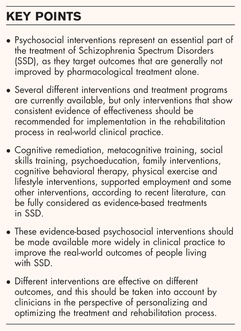 Evidence-based psychosocial interventions in schizophrenia: a critical review.