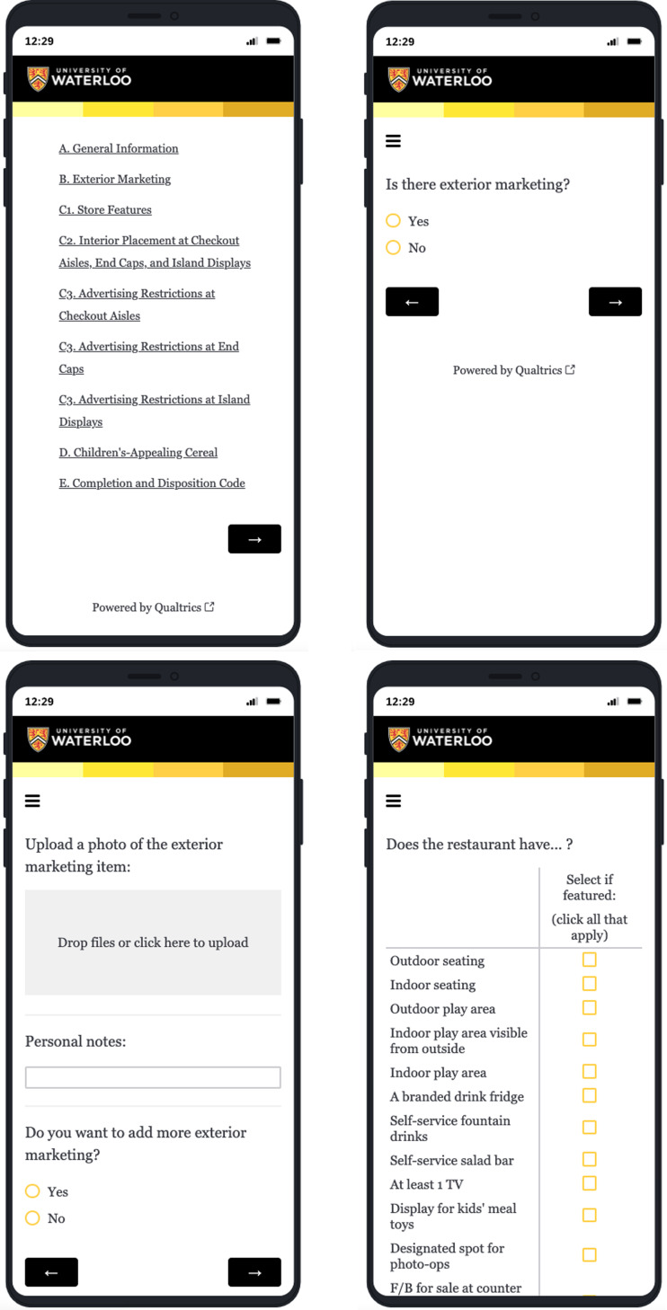 Development and testing of two tools to assess point-of-sale food and beverage marketing to children in restaurants.