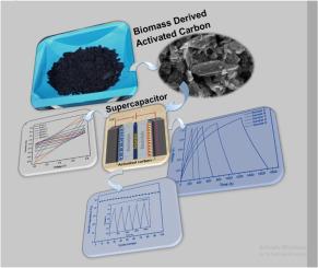 Activated carbon synthesized from Jack wood biochar for high performing biomass derived composite double layer supercapacitors