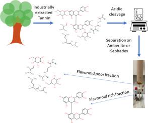 Hydrolytic purification of industrially extracted mimosa tannin