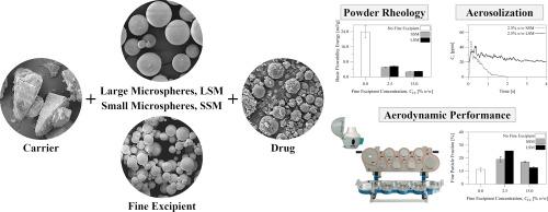 Fine excipient materials in carrier-based dry powder inhalation formulations: The interplay of particle size and concentration effects