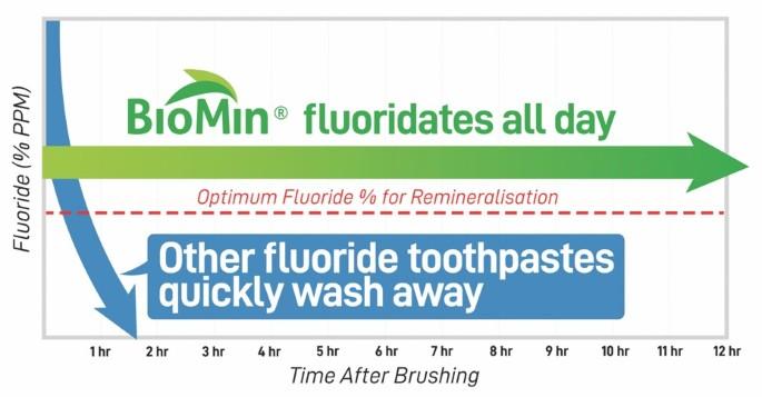 Continuous 12-hour fluoride protection