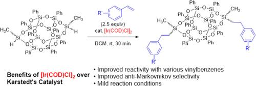 Iridium-Catalyzed Anti-Markovnikov Hydrosilylation of Vinylbenzenes with a Bis-Silane-Capped Double-Decker Silsesquioxane