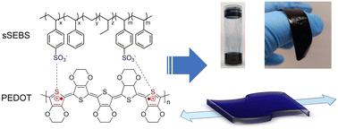 Highly stretchable and aqueous solution-stable poly(3,4-ethylenedioxythiophene) doped with elastomeric sulfonated-SEBS†