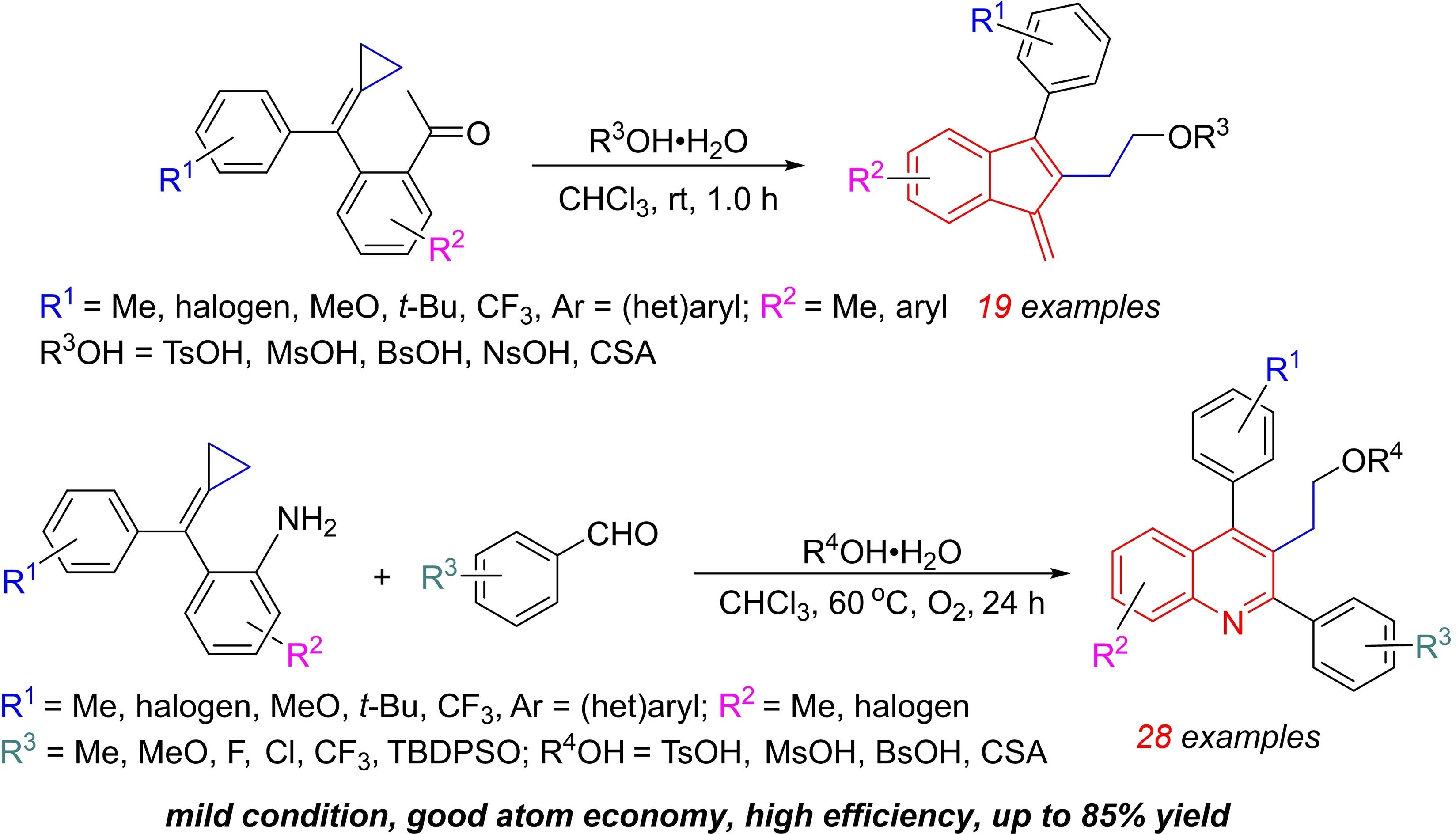 A New Method of Constructing Methyleneindene and Quinoline Frameworks from Methylenecyclopropanes