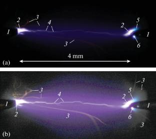 Thin Luminous Tracks during a Nanosecond Discharge in a Nonuniform Electric Field