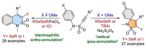 Selective Access to Sultams and Spirocyclic Sultams by the Divergent Annulations of (N‐Aryl)‐Alkynyl Sulphonamides