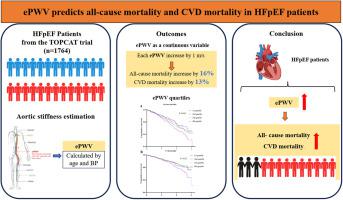 Estimated pulse wave velocity predicts mortality in patients with heart failure with preserved ejection fraction