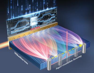 A Hybrid Lens to Realize Electrical Real-Time Super-Resolution Imaging