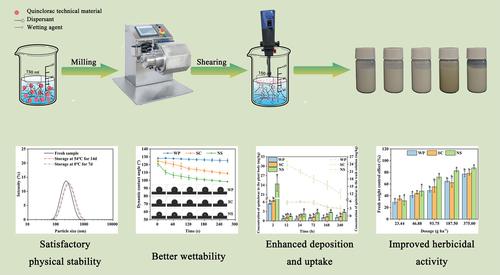 Efficient delivery of the herbicide quinclorac by nanosuspension for enhancing deposition, uptake and herbicidal activity