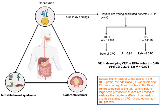 Link between irritable bowel syndrome, depression, and colorectal cancer risk in young patients: Age-matched nationwide population-based study.
