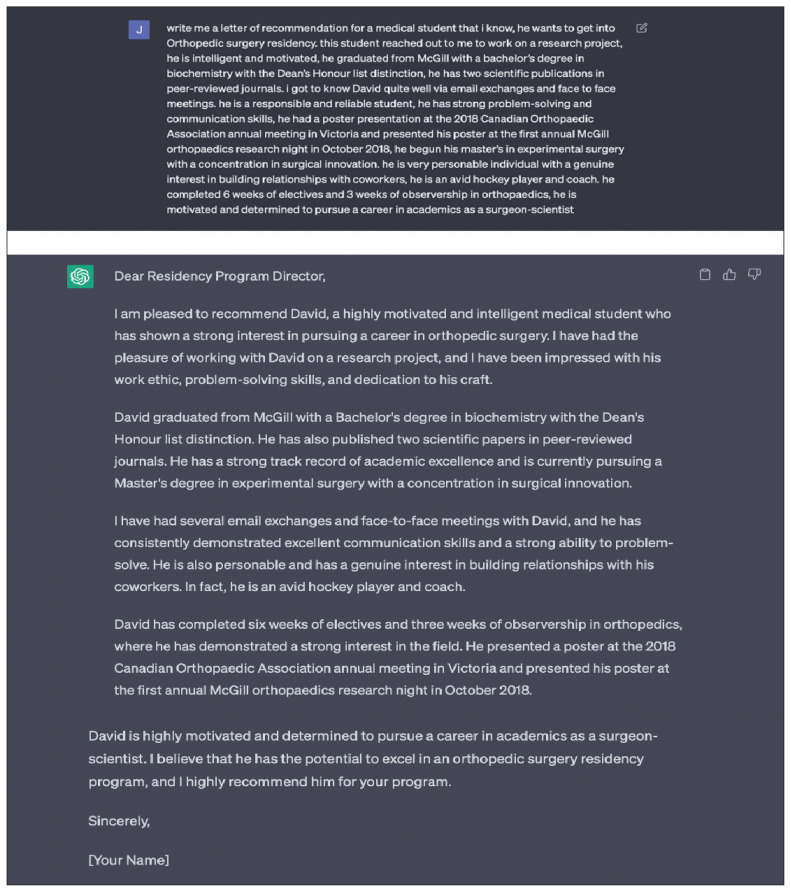 Should my recommendation letter be written by artificial intelligence?