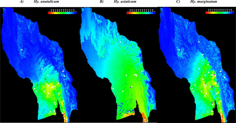 Modeling the Distribution of Dominant Hard Ticks in Southeastern Coastal Areas of the Caspian Sea.