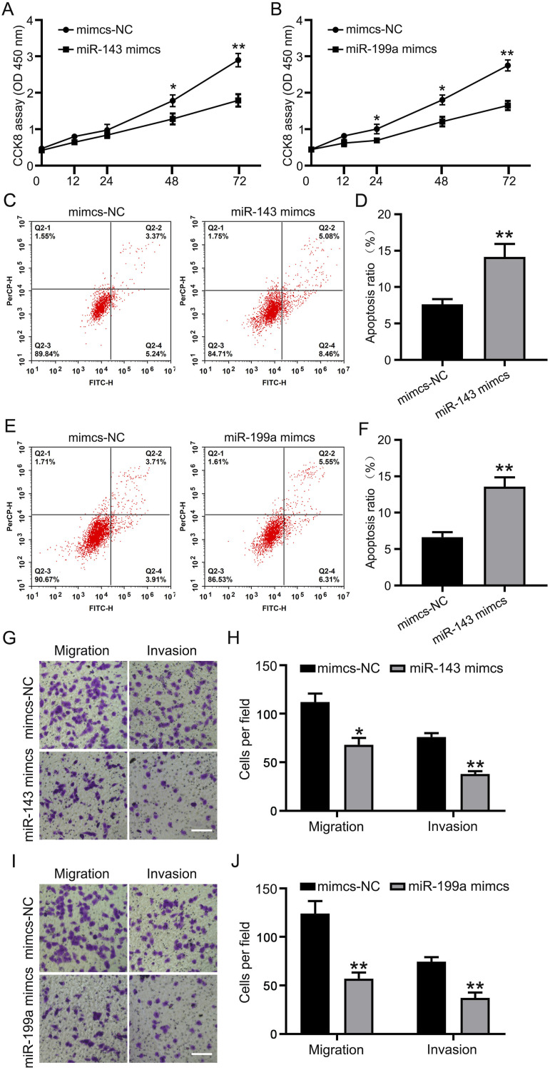 Regulation of Osteosarcoma Cell Proliferation, Migration, and Invasion by miR-143 and miR-199a Through COX-2 Targeting.