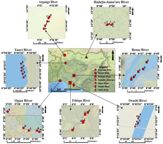 Assessment of fishes, sediment and water from some inland rivers across the six geopolitical zones in Nigeria for microplastics.