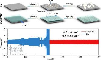 In situ construction of hydrogel coatings on zinc foil surfaces to improve the stability of aqueous zinc-ion batteries