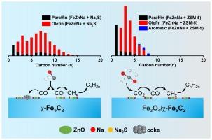 Selective production of light α-olefins and long-chain α-olefins from CO2/H2 and CO/H2 over iron-based catalysts: Effects of Na2S and H2O