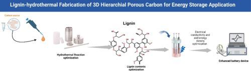 Lignin-hydrothermal fabrication of 3D hierarchical porous carbon for energy storage application