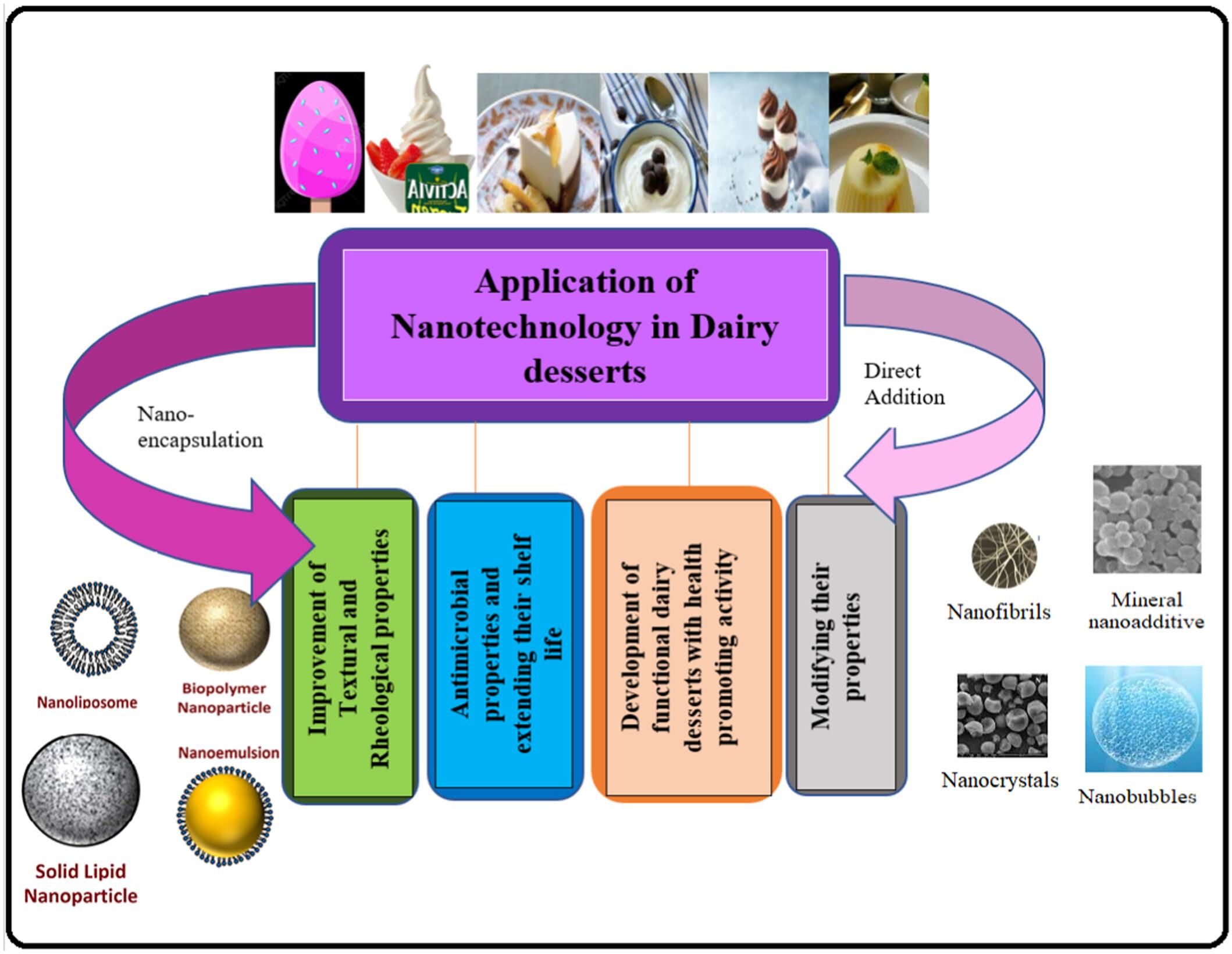 Application of nanotechnology in dairy desserts and ice cream formulation with the emphasize on textural, rheological, antimicrobial, and sensory properties