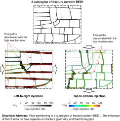 Influence of inertial and centrifugal forces on rate and flow patterns in natural fracture networks