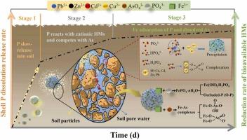 Multistage stabilization of Cd, Pb, Zn, Cu and As in contaminated soil by phosphorus-coated nZVI layered composite materials: characteristics, process and mechanism