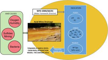 Relationships between hydrogeochemistry and diatoms in acid mine drainage affected media: The case of Iberian pyrite belt; functioning models for an all metallogenetic province