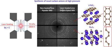 High-pressure dysprosium carbides containing carbon dimers, trimers, chains, and ribbons