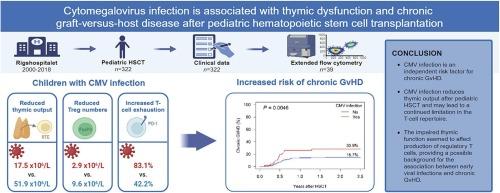 Cytomegalovirus infection is associated with thymic dysfunction and chronic graft-versus-host disease after pediatric hematopoietic stem cell transplantation