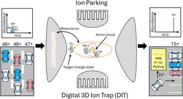 Single-frequency ion parking in a digital 3D quadrupole ion trap