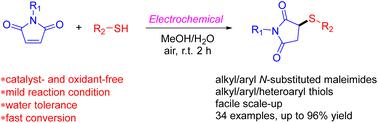 Electrochemically promoted thio-Michael addition of N-substituted maleimides to thiols in an aqueous medium†