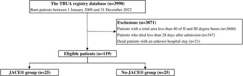 Application of cultured epidermal autograft, JACE®, improves survival rate in extensive burns: A propensity score matching study using Tokyo registry data