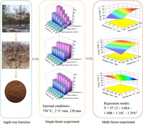 Effect of Reaction Conditions on Energy Yield of Pyrolysis Gas from Apple Tree Branches